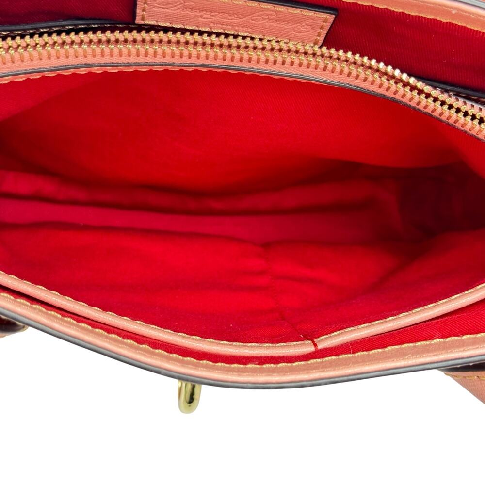 Dooney & Bourke Barlow Satchel Saffiano Leather Coral Pink Crossbody Bag - Picture 12 of 14